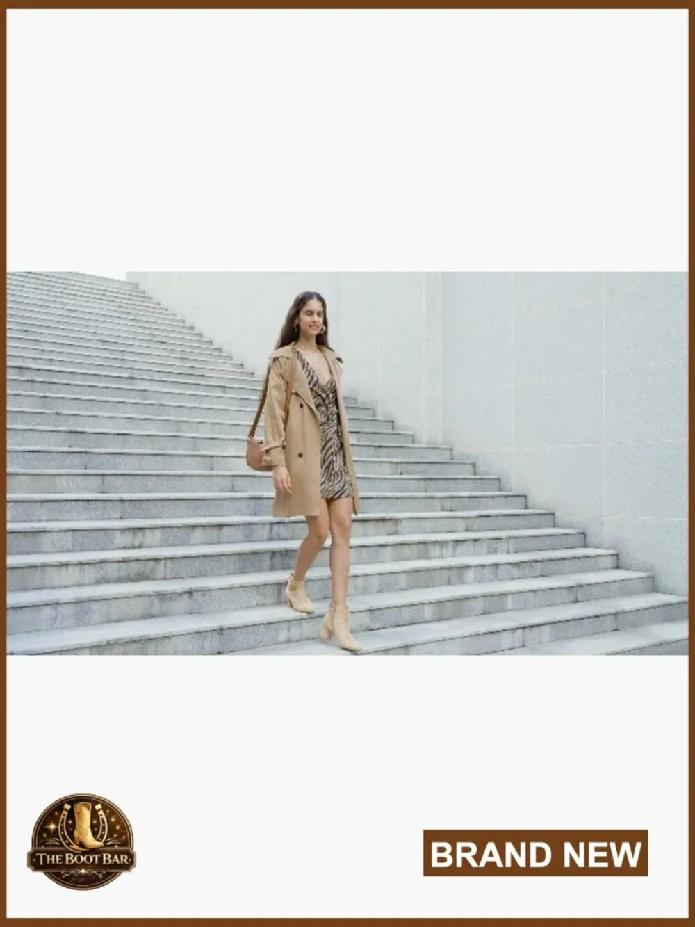 Chunky Block Heel Ankle Boots with Side Zipper Vintage Tie Knot Booties - Picture 5 of 7